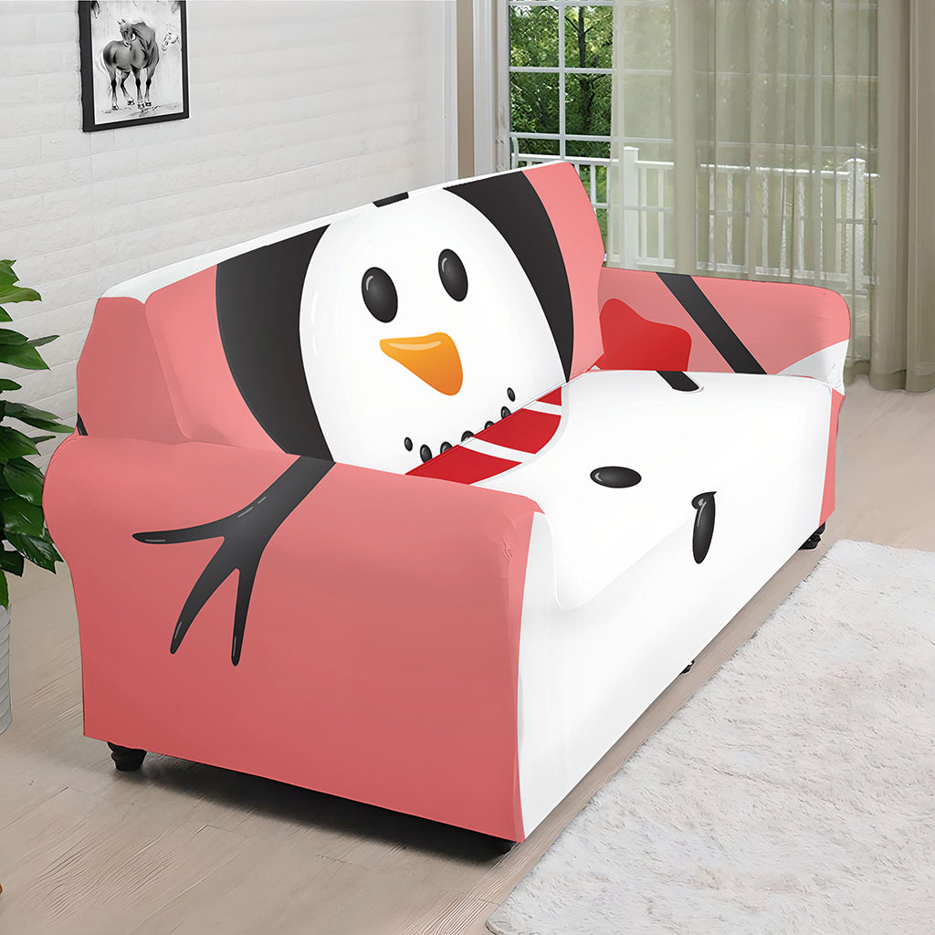 Cute Snowman Print Sofa Cover