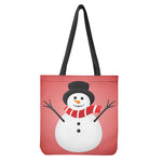 Cute Snowman Print Tote Bag
