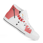 Cute Snowman Print White High Top Shoes