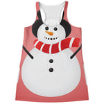 Cute Snowman Print Women's Racerback Tank Top