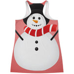 Cute Snowman Print Women's Racerback Tank Top