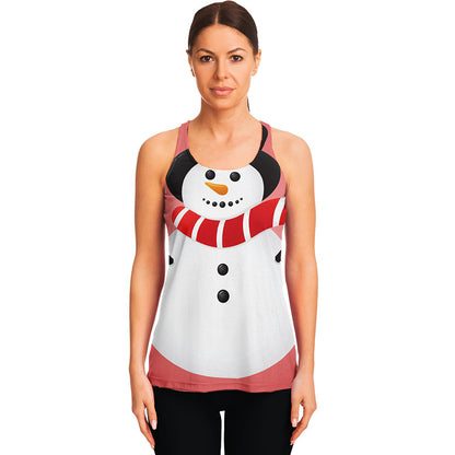 Cute Snowman Print Women's Racerback Tank Top
