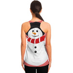 Cute Snowman Print Women's Racerback Tank Top