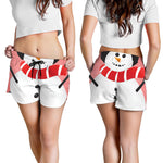 Cute Snowman Print Women's Shorts
