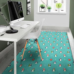 Cute Snowy Penguin Pattern Print Area Rug