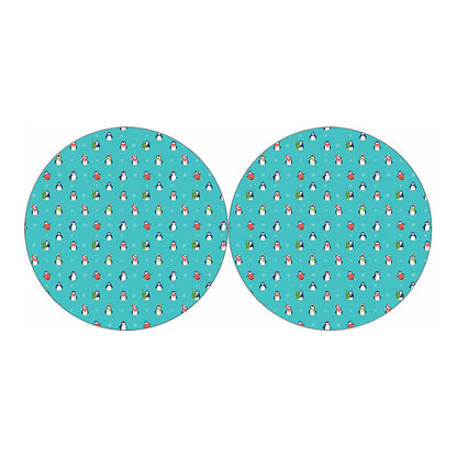 Cute Snowy Penguin Pattern Print Car Coasters