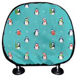 Cute Snowy Penguin Pattern Print Car Headrest Covers