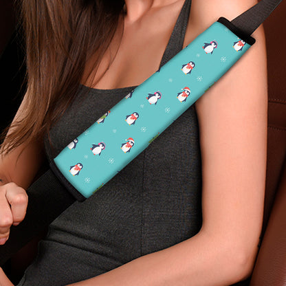 Cute Snowy Penguin Pattern Print Car Seat Belt Covers