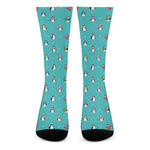 Cute Snowy Penguin Pattern Print Crew Socks