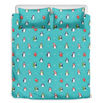 Cute Snowy Penguin Pattern Print Duvet Cover Bedding Set