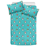 Cute Snowy Penguin Pattern Print Duvet Cover Bedding Set