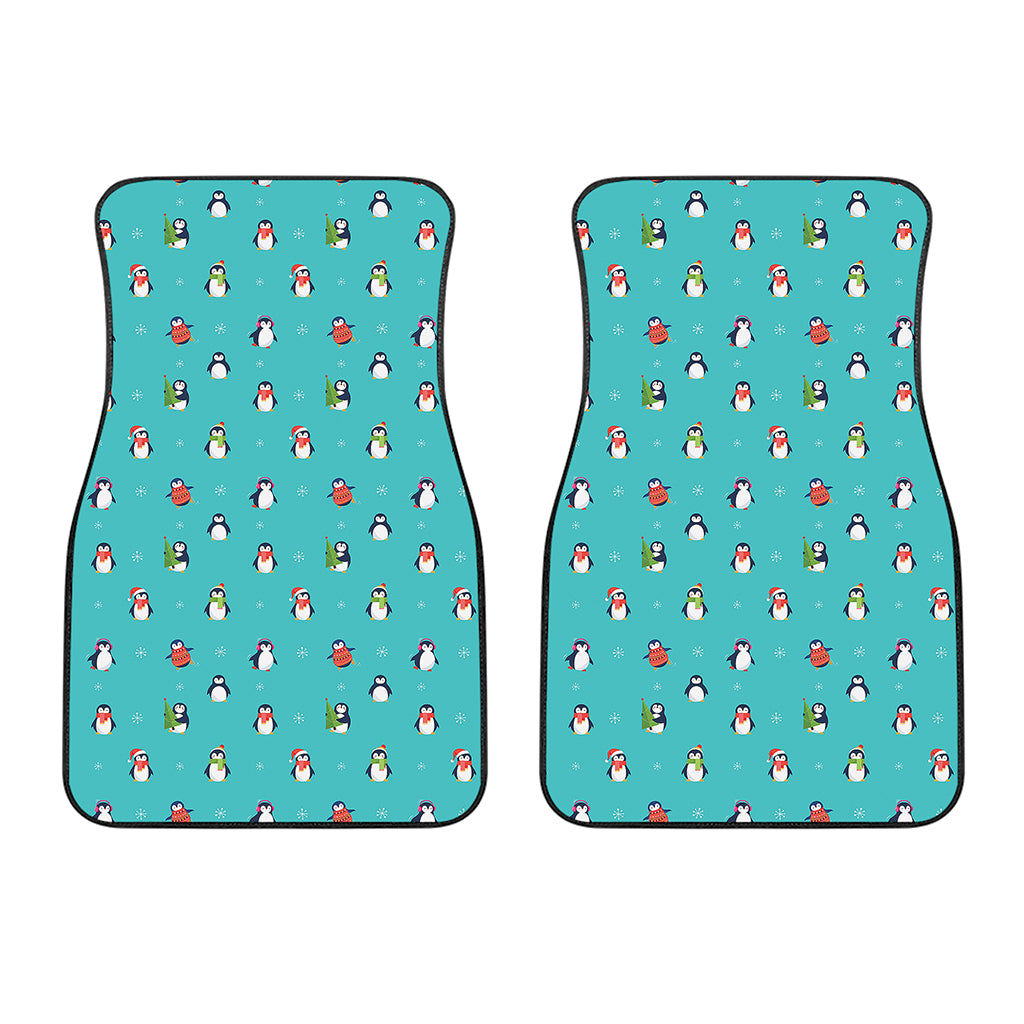 Cute Snowy Penguin Pattern Print Front Car Floor Mats