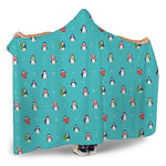 Cute Snowy Penguin Pattern Print Hooded Blanket