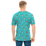 Cute Snowy Penguin Pattern Print Men's T-Shirt