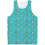Cute Snowy Penguin Pattern Print Men's Tank Top