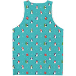 Cute Snowy Penguin Pattern Print Men's Tank Top