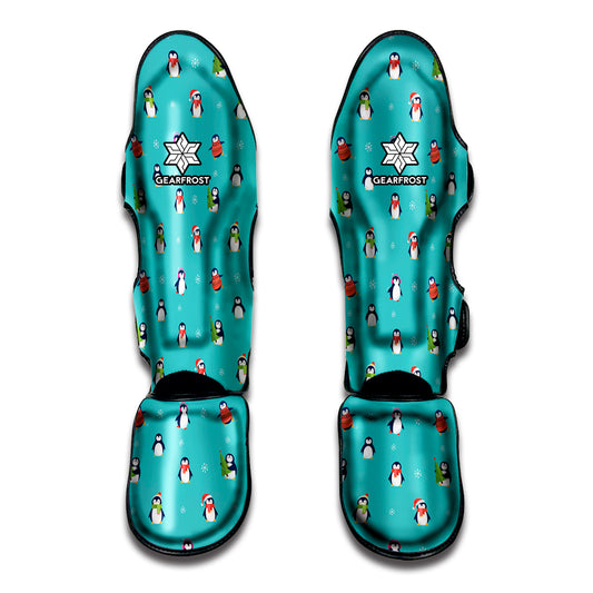 Cute Snowy Penguin Pattern Print Muay Thai Shin Guard