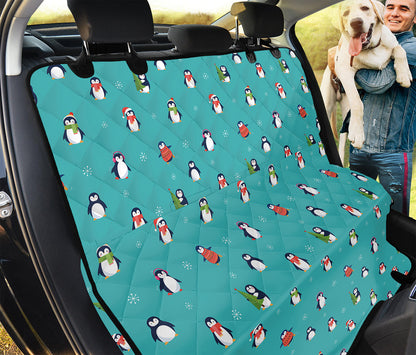 Cute Snowy Penguin Pattern Print Pet Car Back Seat Cover