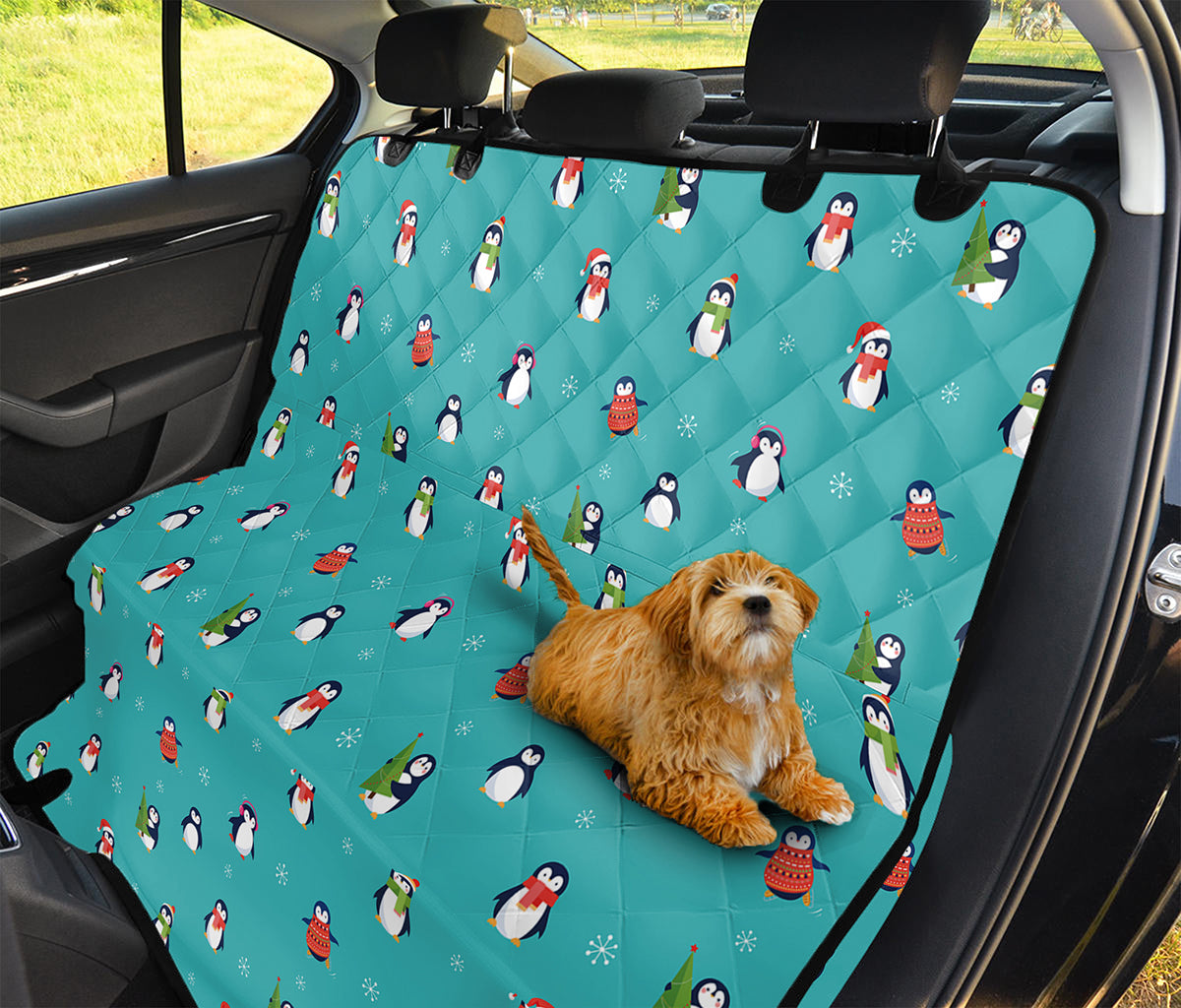 Cute Snowy Penguin Pattern Print Pet Car Back Seat Cover