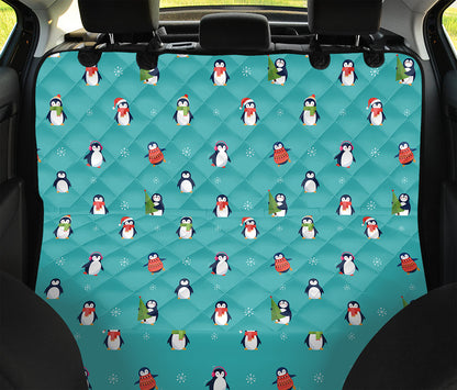 Cute Snowy Penguin Pattern Print Pet Car Back Seat Cover