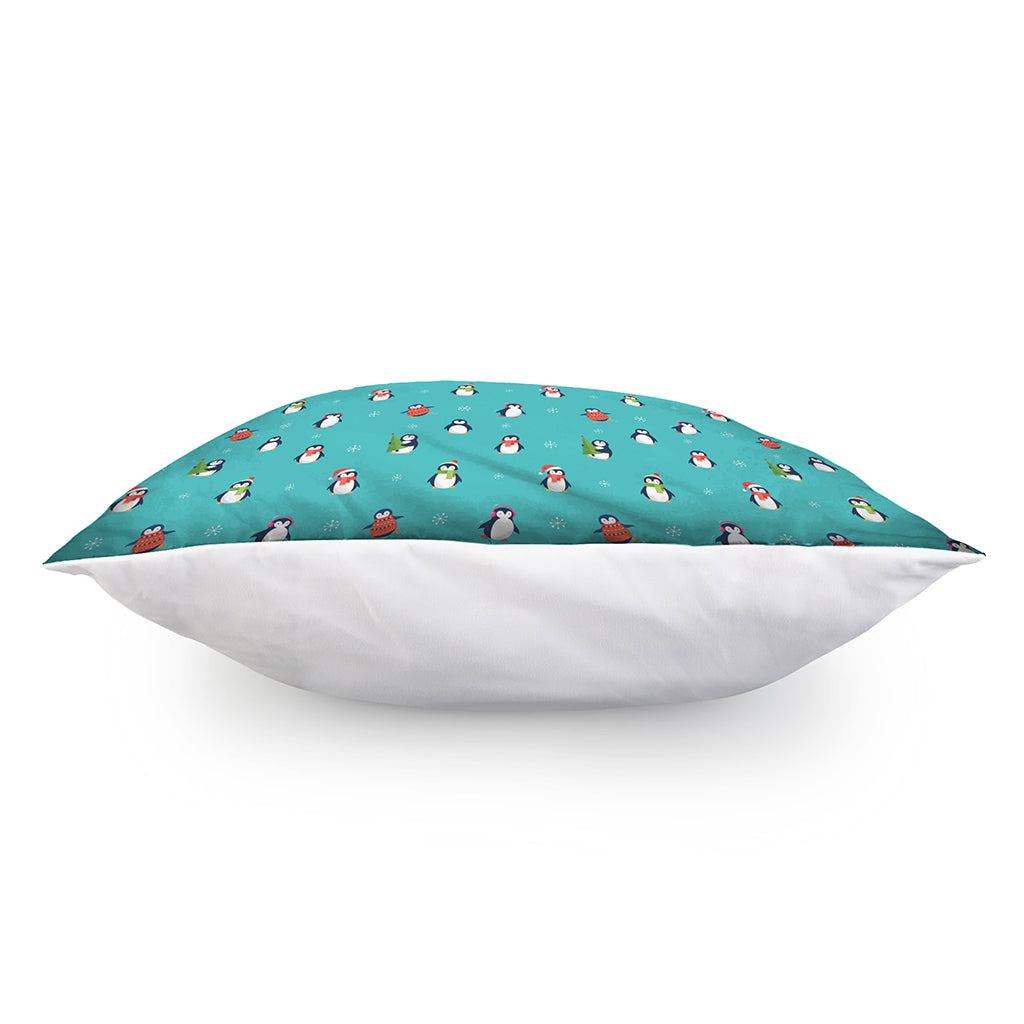 Cute Snowy Penguin Pattern Print Pillow Cover