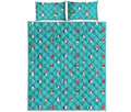 Cute Snowy Penguin Pattern Print Quilt Bed Set