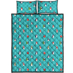 Cute Snowy Penguin Pattern Print Quilt Bed Set