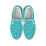 Cute Snowy Penguin Pattern Print White Slip On Shoes