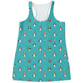Cute Snowy Penguin Pattern Print Women's Racerback Tank Top