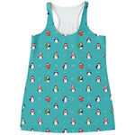 Cute Snowy Penguin Pattern Print Women's Racerback Tank Top