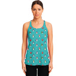 Cute Snowy Penguin Pattern Print Women's Racerback Tank Top