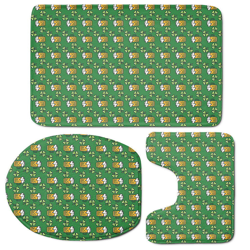 Cute St. Patrick's Day Pattern Print 3 Piece Bath Mat Set