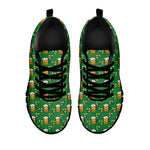 Cute St. Patrick's Day Pattern Print Black Sneakers
