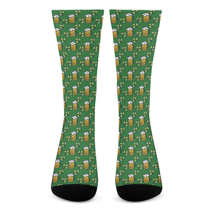 Cute St. Patrick's Day Pattern Print Crew Socks