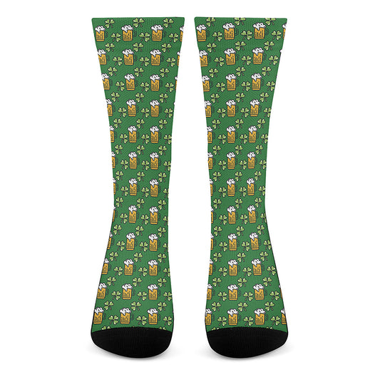 Cute St. Patrick's Day Pattern Print Crew Socks