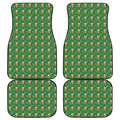Cute St. Patrick's Day Pattern Print Front and Back Car Floor Mats