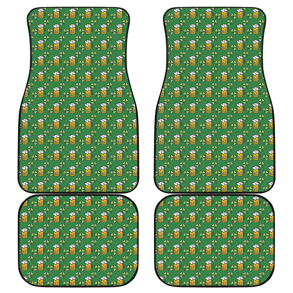 Cute St. Patrick's Day Pattern Print Front and Back Car Floor Mats