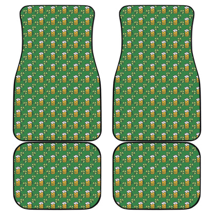 Cute St. Patrick's Day Pattern Print Front and Back Car Floor Mats