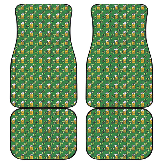 Cute St. Patrick's Day Pattern Print Front and Back Car Floor Mats