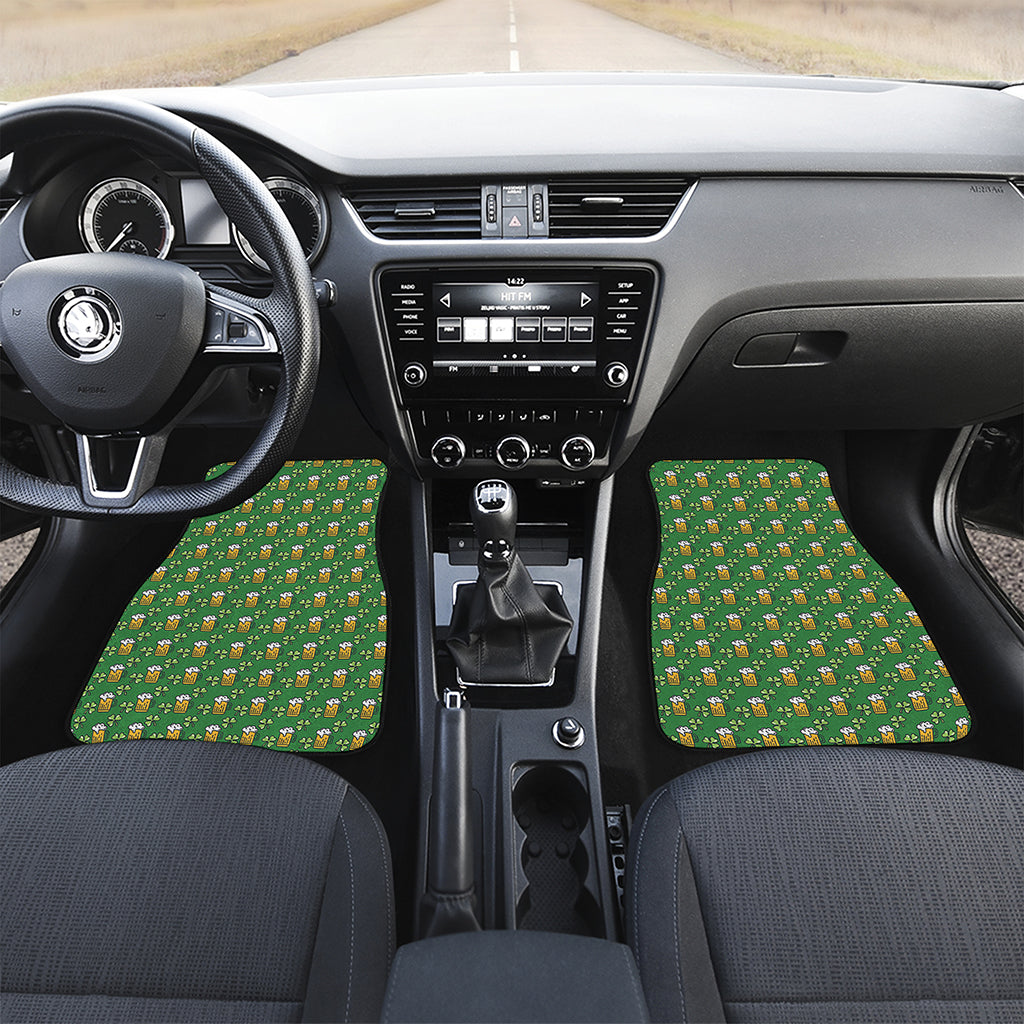 Cute St. Patrick's Day Pattern Print Front and Back Car Floor Mats