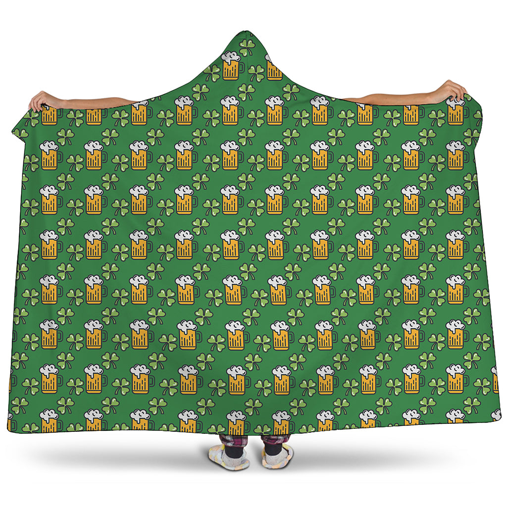 Cute St. Patrick's Day Pattern Print Hooded Blanket