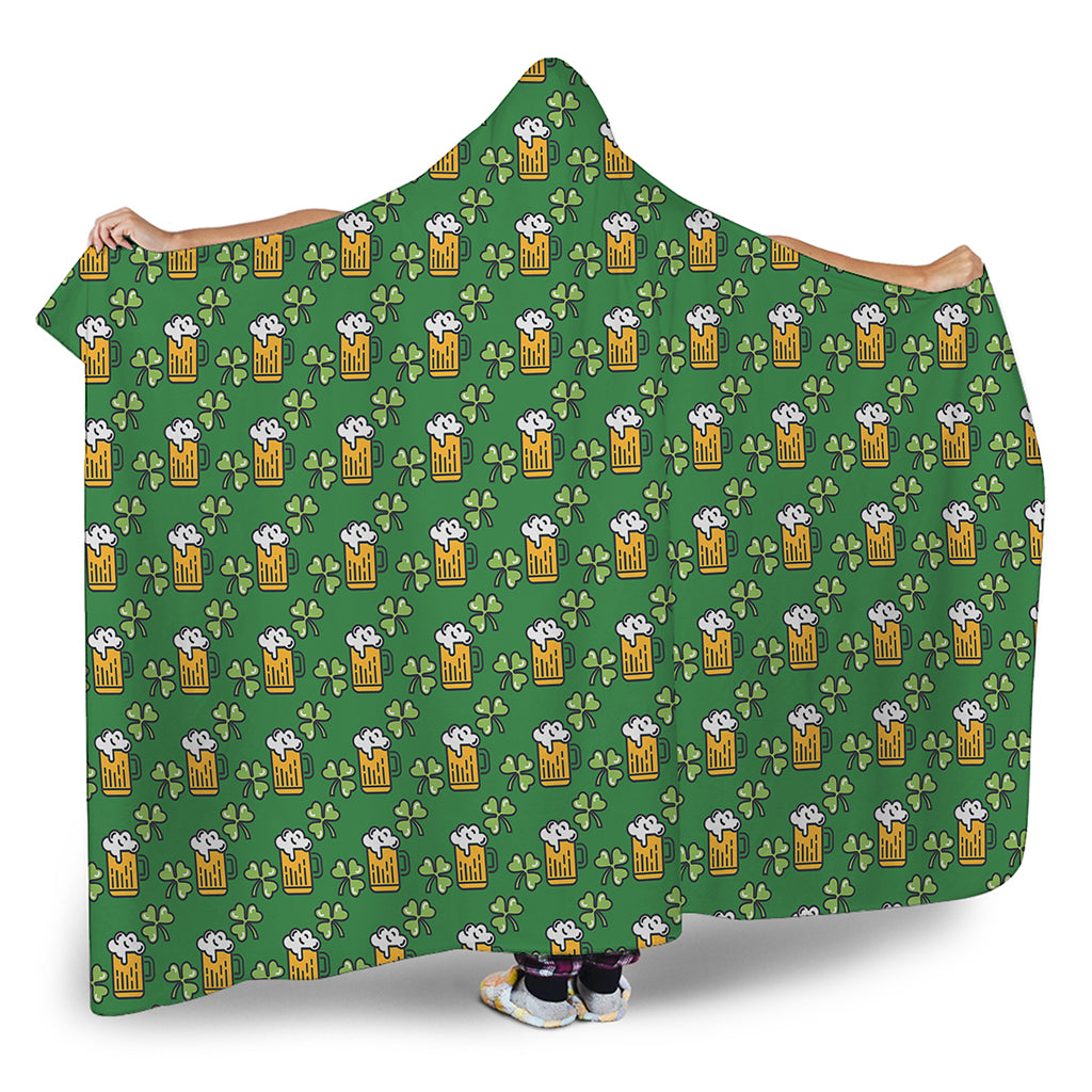 Cute St. Patrick's Day Pattern Print Hooded Blanket