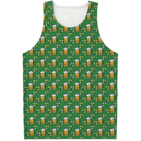 Cute St. Patrick's Day Pattern Print Men's Tank Top