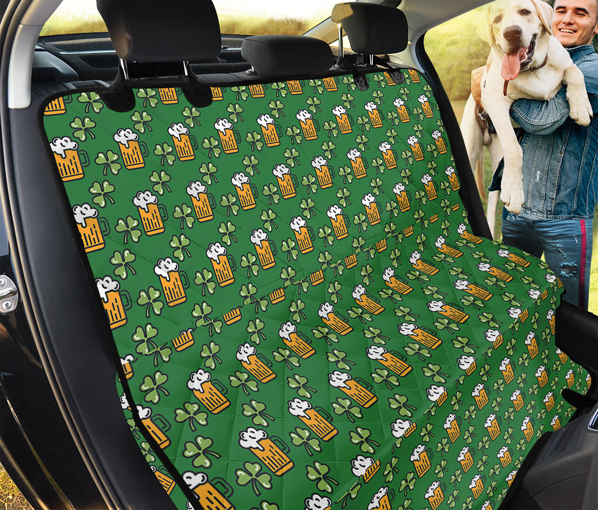 Cute St. Patrick's Day Pattern Print Pet Car Back Seat Cover