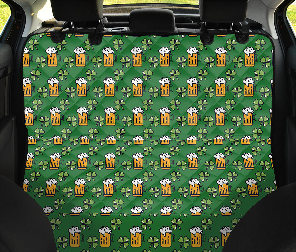 Cute St. Patrick's Day Pattern Print Pet Car Back Seat Cover