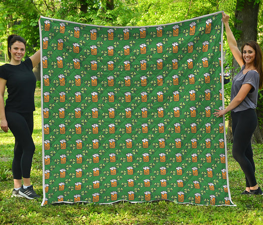 Cute St. Patrick's Day Pattern Print Quilt