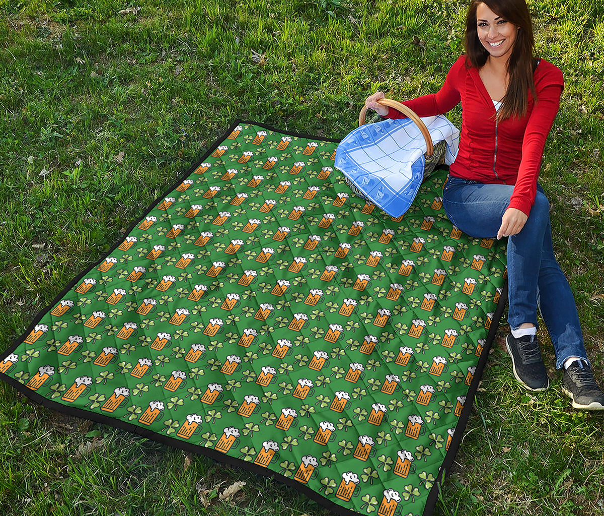 Cute St. Patrick's Day Pattern Print Quilt
