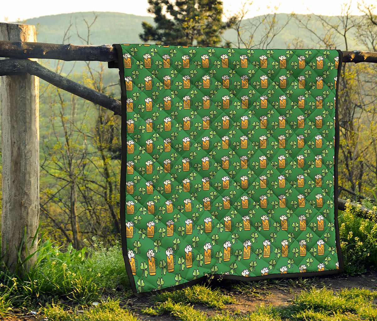 Cute St. Patrick's Day Pattern Print Quilt