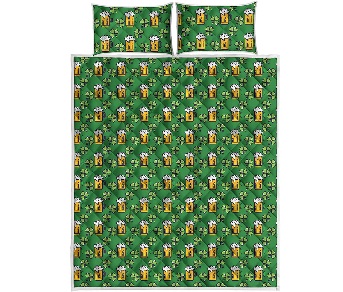 Cute St. Patrick's Day Pattern Print Quilt Bed Set