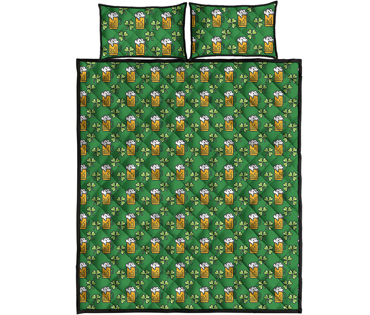 Cute St. Patrick's Day Pattern Print Quilt Bed Set